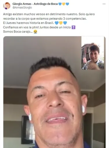 La foto de Almirón con Giorgio Armas.