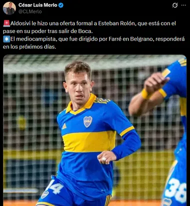 Rolón puede irse a Aldosivi. (Captura)