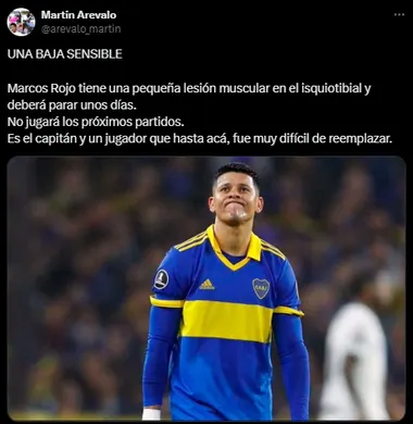 Rojo no jugará los próximos partidos.