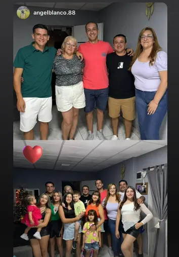 Lautaro Blanco celebrando la Navidad. 
