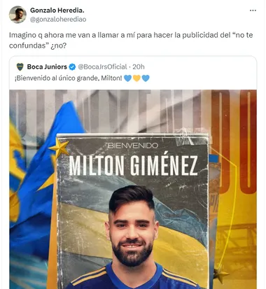 El posteo de Gonzalo Heredia.