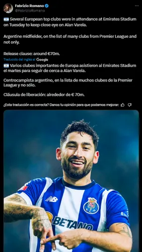 Alan Varela está en el radar de diversos clubes. (Captura)