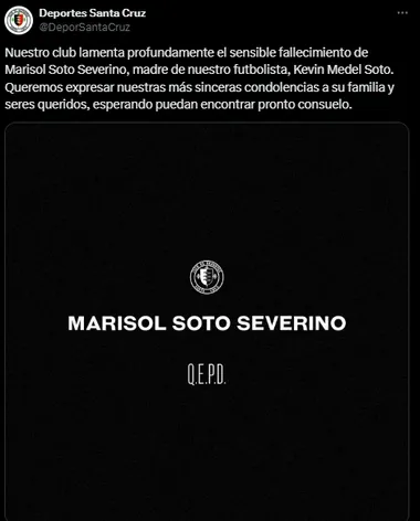 El mensaje por el fallecimiento de la madre de Gary Medel.