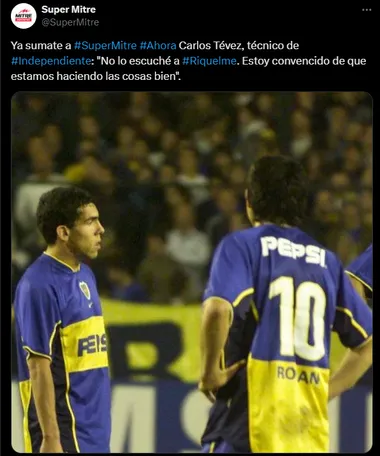 La respuesta de Tevez sobre los dichos de JRR. (Captura)