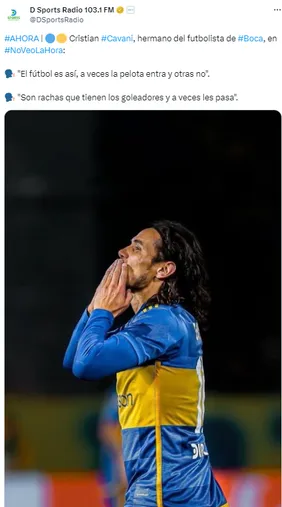 La palabra del hermano de Cavani. (Captura)