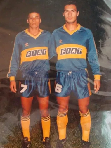"Zapatilla" Sánchez, con la 7 de Boca. 