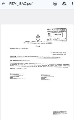 La designación de Analía Romero como jueza fue en 2018.