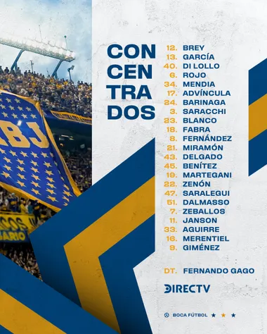 La lista de concentrados de Boca.