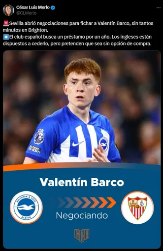 Sevilla pidió a Barco.