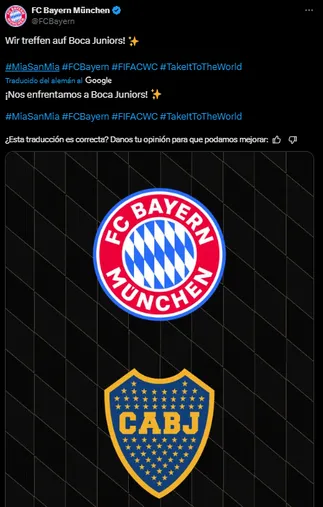 La publicación sobre Boca. (Captura)