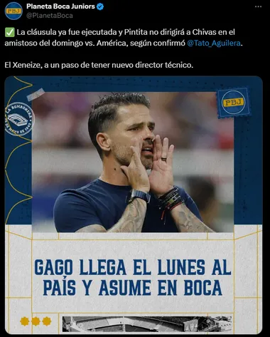 Gago es el entrenador de Boca. 