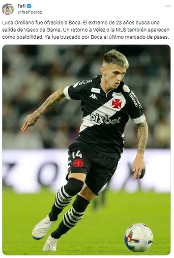 Luca Orellano fue ofrecido a Boca. (Captura)