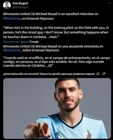 La palabra del compañero del exBoca. (Captura)
