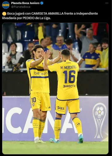 Boca jugará con la casaca suplente. 
