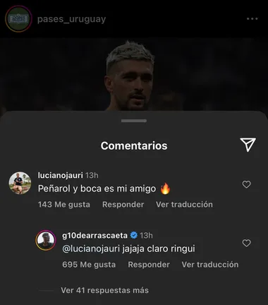 El comentario de Giorgian De Arrascaeta para River.