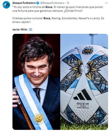 Chelsea quiere comprar a Boca y Milei dio su opinión. (Captura)