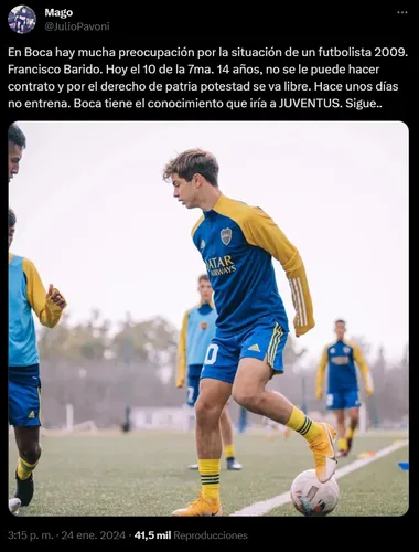 Francisco Baridó se irá de Boca sin dejar dinero al club.