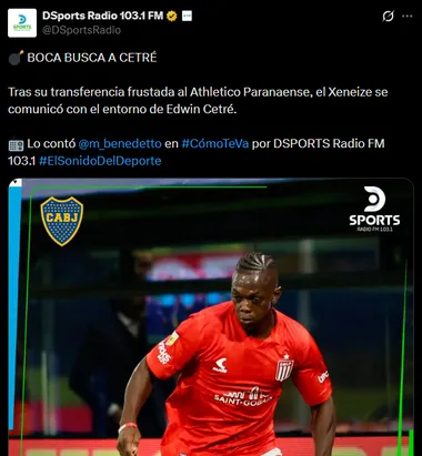 Boca se contactó con Cetré. (Captura)