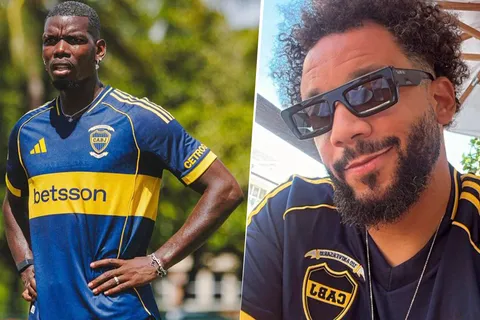 Paul Pogba y Marcelo con la camiseta de Boca