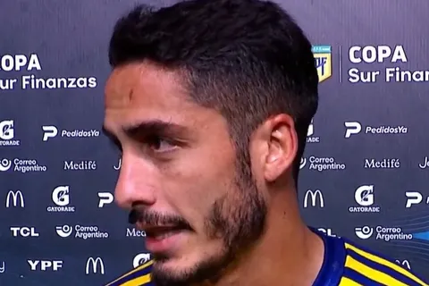 Nicolás Figal en el post partido de Boca vs. San lorenzo