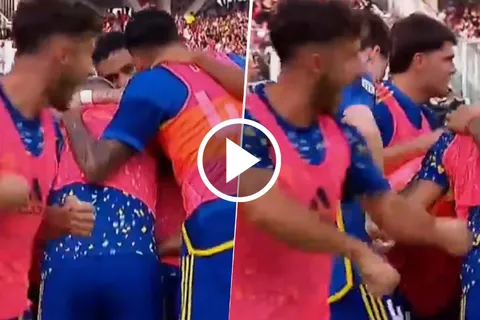 El festejo de gol de Marcelo Saracchi