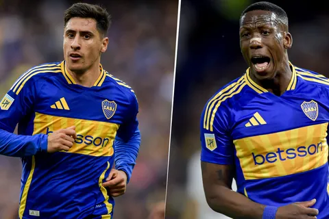 Miguel Merentiel y Luis Advíncula en Boca