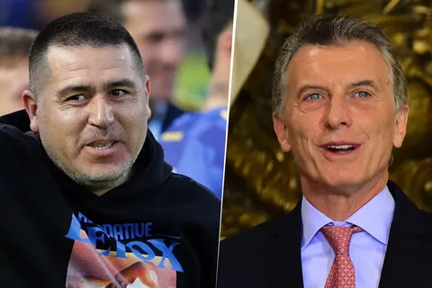 Juan Román Riquelme y Mauricio Macri