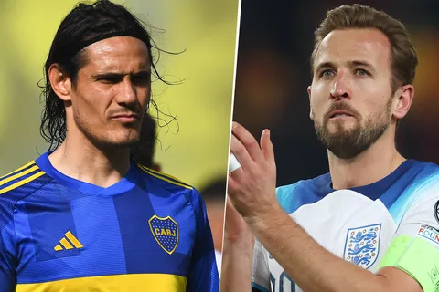 Harry Kane y Edinson Cavani