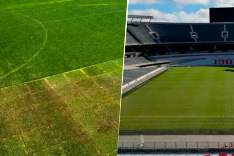Un desastre: así está el campo de juego del Monumental, a dos días del Boca-River