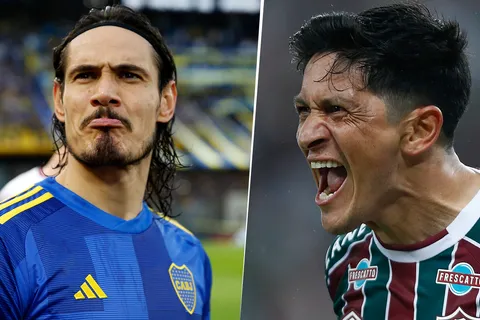 Edinson Cavani y Germán Cano