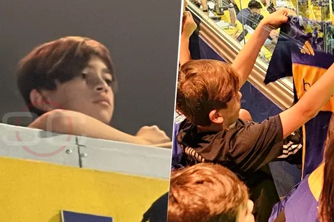 Hay foto: Thiago Messi se puso la camiseta de Boca en La Bombonera