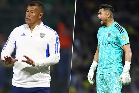 Sergio Romero y Jorge Almirón en Boca