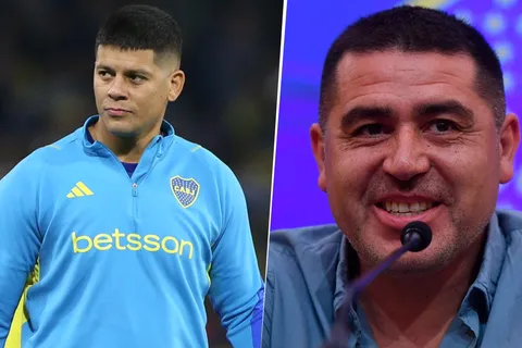 Marcos Rojo y Juan Román Riquelme en Boca