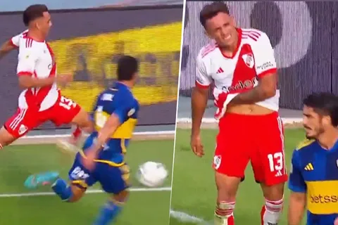 La patada de Nicolás Figal a Enzo Díaz