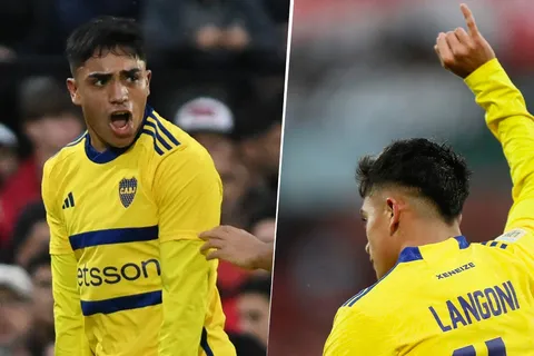 El festejo de Luca Langoni tras su gol en Boca vs. Newell´s