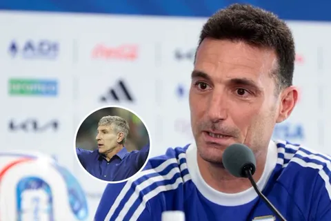 Scaloni se emocionó al ver a Martín Palermo en la conferencia: "Gracias por estar acá"