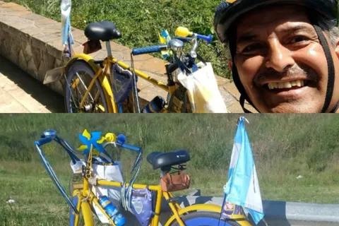 La historia del hincha de Boca que va ¡en bicicleta! a Río de Janeiro para ver la final de la Libertadores