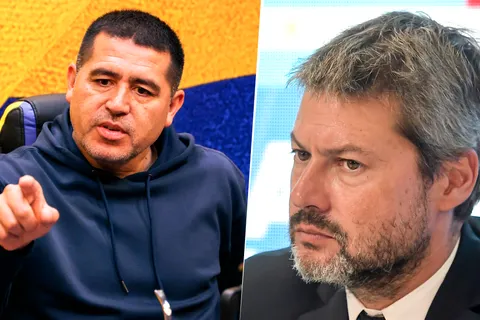 Juan Román Riquelme y Matías Lammens, ex presidente de San Lorenzo