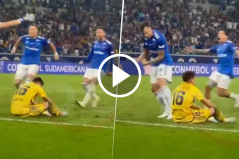 VIDEO | La desubicada burla de un jugador de Cruzeiro a Merentiel tras errar el penal