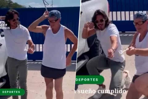 Enorme gesto: Cavani le enseñó a un hincha ciego cómo hacer el festejo de la flecha