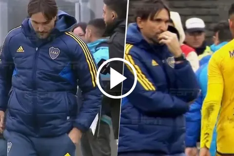 VIDEO | La reacción de Diego Martínez con Marcos Rojo tras su expulsión ante Platense