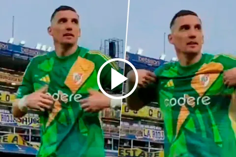 VIDEO | El picante gesto de Franco Armani a los hinchas de Boca antes de irse al vestuario