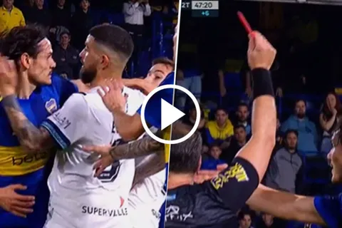 VIDEO | Edinson Cavani fue expulsado y hubo empujones entre los jugadores de Boca y Vélez