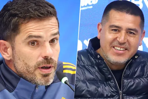Fernando Gago y Juan Román Riquelme en Boca