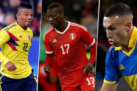 Luis Advíncula, Frank Fabra y Norberto Briasco con sus selecciones nacionales