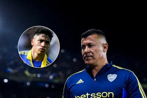 Jorge Almirón y Luca Langoni en Boca