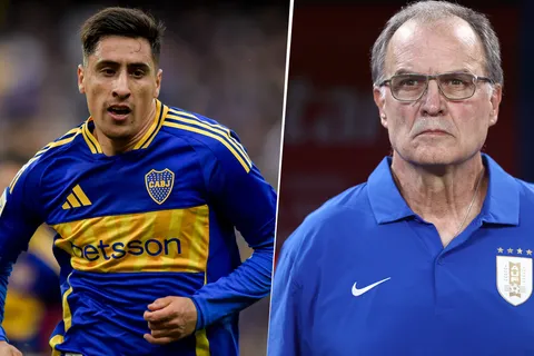 Miguel Merentiel y Marcelo Bielsa