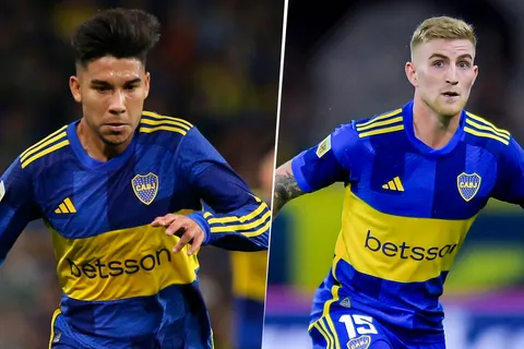 Pol Fernández y Nicolás Valentini en Boca