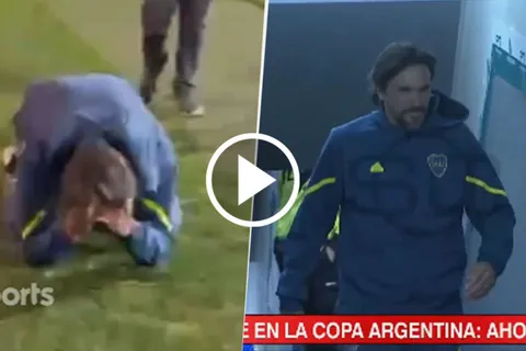 El desahogo de Diego Martínez en su camino al vestuario tras la victoria de Boca