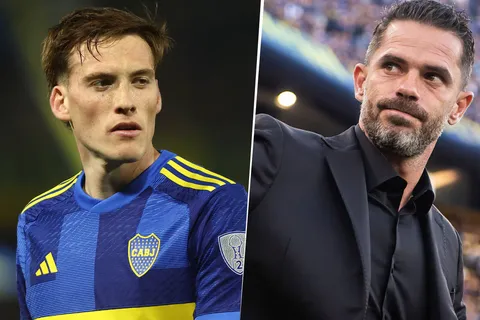 Jabes Saralegui y Fernando Gago en Boca
